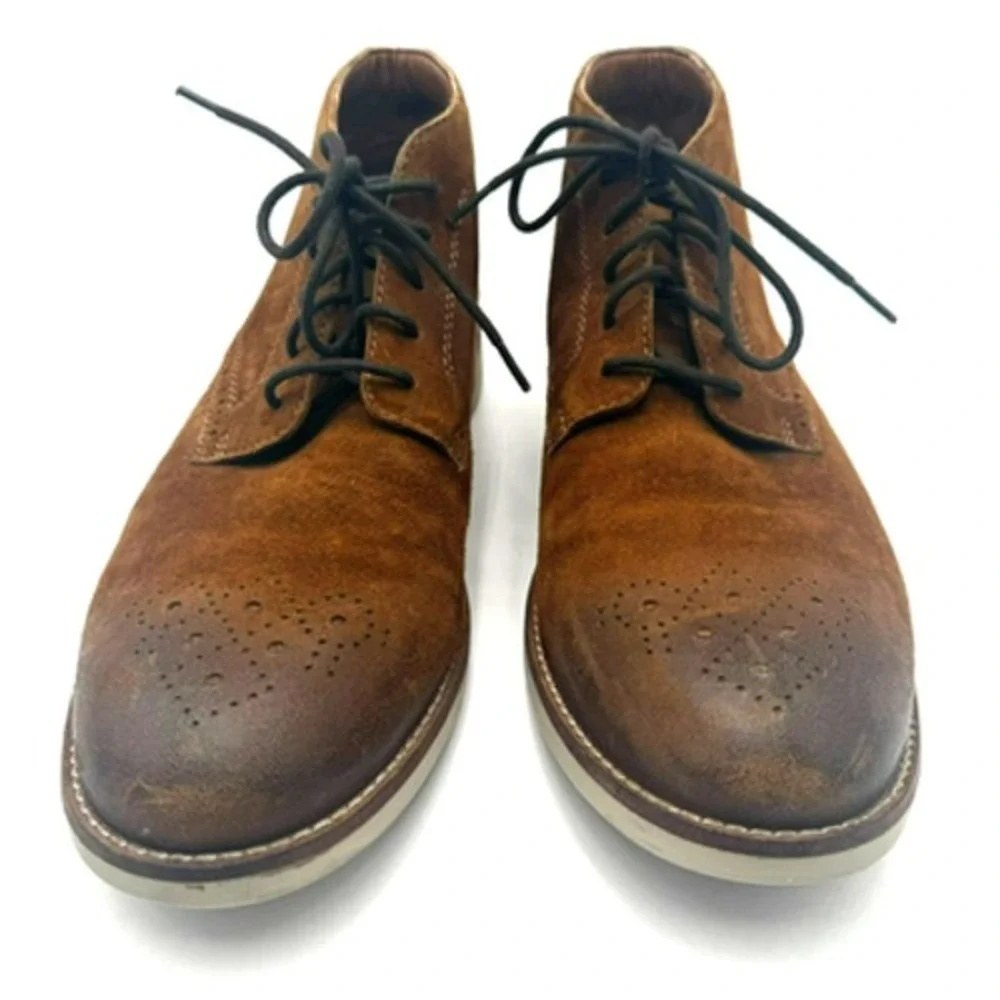 CLARKS Boots Men's 13 Raspin Limit‎ Tobacco Brown Suede Leather #26103203
